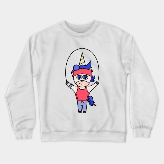 Unicorn jumping rope Crewneck Sweatshirt by DiegoCarvalho